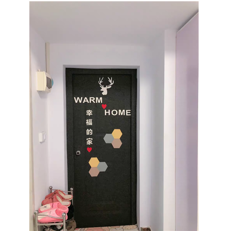 Customized felt door sticker self-adhesive Nordic light luxury decoration anti-theft entry old wooden door renovation personality creativity