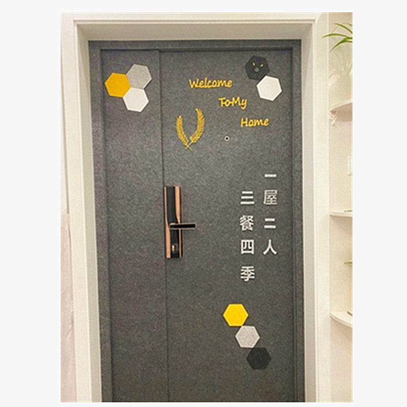 Security door felt stickers Self-adhesive Entry Home Furniture Renovated Nordic Wind Decorative Premium Door Sticker Wooden Door