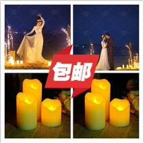 Luminous Electronic Candle Lamp White Korean Style Props Movie Wedding Dress Photography Creative Seaside Scene Prop Photo