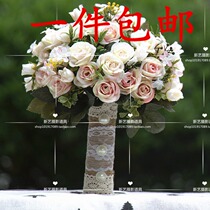 Holding flower bride Korean wedding gift bouquet ball simulation rose Sea View fake photo studio wedding photo props