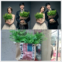 Photo studio photography photo props location wedding props popular sack floral sacks green leaf grass