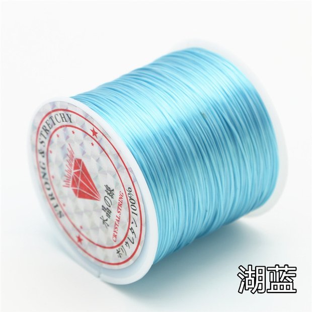 Vòng tay dây chuyền pha lê dây đàn hồi phẳng dây đàn gia súc DIY dây cao su dây chuyền hạt đeo dòng hổ phách hạt dây - Vòng đeo tay Clasp thạch anh tóc xanh