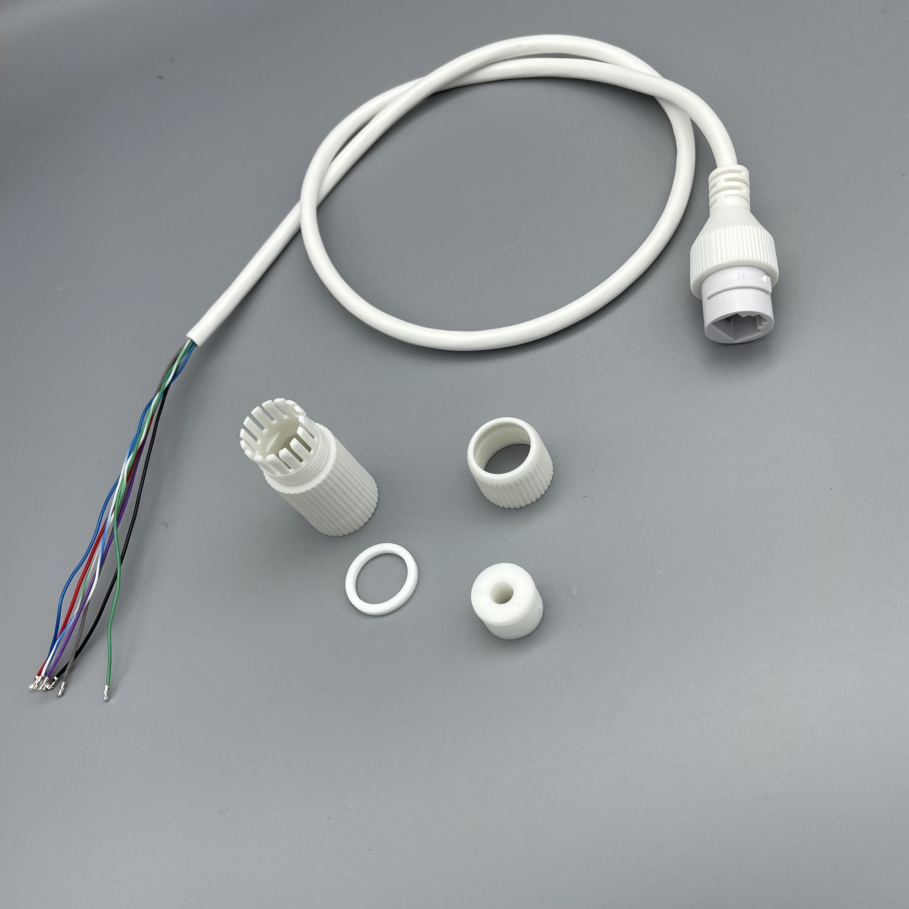 8-Core Single-Head Network Cable Tp Telecom 12V Non-Standard Poe Network Camera Waterproof Tail Cable Rj45 Female Connector 1.25