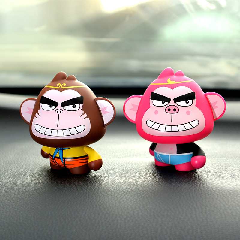 Car ornaments creative personality tide brand shaking sound Sun Wukong goddess net Red cartoon original doll interior funny