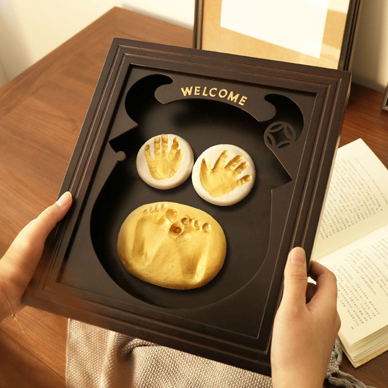 Baby Hand and Foot Print Clay Newborn HandPrint Footprint Baby Full Moon 100 Days Anniversary Hand and Foot Print Clay Permanent Commemorative Gift