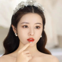 Korean Bride wedding headdress Crown sweet beads fairy bride with makeup accessories birthday party princess