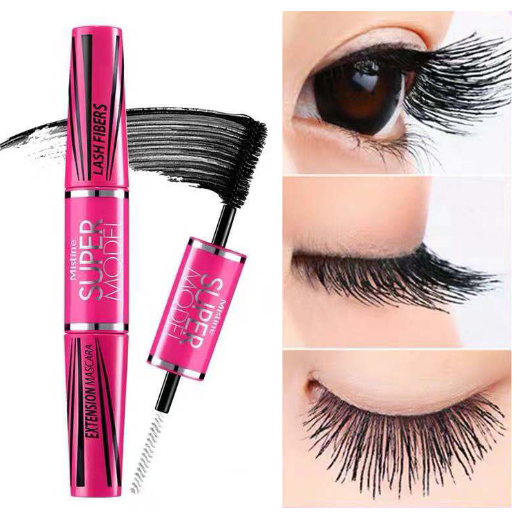 Thailand Mistine mascara women's double-headed long thick waterproof curling without dizzy dyeing long-lasting fine brush head