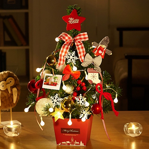 Рождественские украшения для рабочего стола, маленькая рождественская елка, окно, торговый центр, корейский макет сцены, подарок, украшение для стойки своими руками