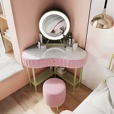 Marble dressing table Triangle wall makeup table and chair storage cabinet one net celebrity ins small Nordic bedroom mini