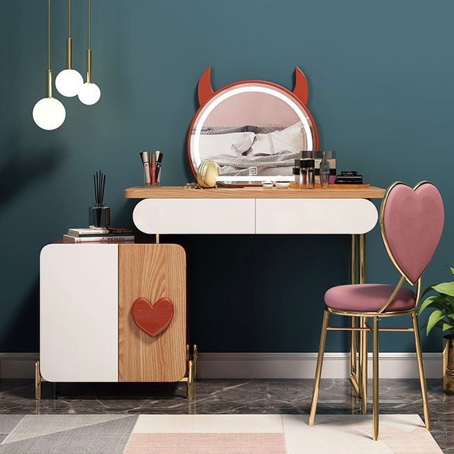 New North Europe Net Red Devil dressing table ins Wind small apartment bedroom light luxury simple storage cabinet girl princess