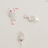 Серебряный цирконий, в цветочек