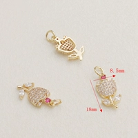 Цирконий, 14 карат, в цветочек