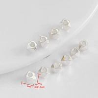 Серебряные угловые грандиозные бусины 4 мм (50 штук)