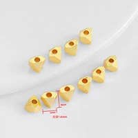 Матовые золотые угловые бусины-проставки неправильной огранки 4мм (50 шт.)