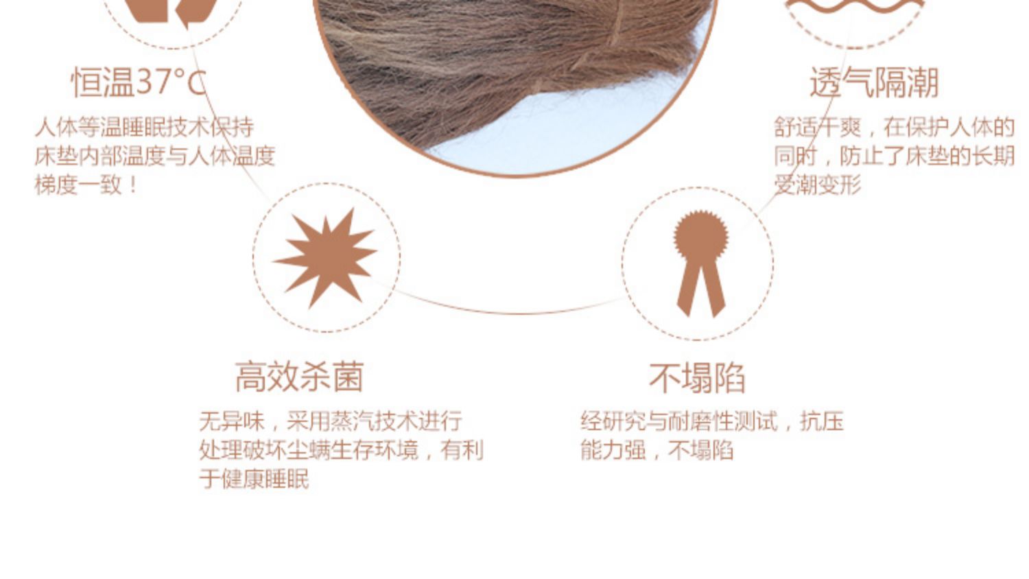 Trưởng dây tinh khiết thủ công tự nhiên cọ đầy đủ của trẻ em nệm màu nâu mà không mat nhựa cứng 1,5 1,8 m có thể được tùy chỉnh - Nệm nệm cao su kim cương