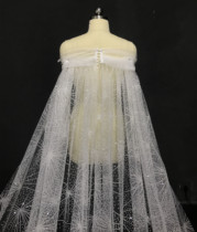 Gas Field Money Net Red Luminous Head Yarn Bride Wedding Shawl Dress long Trailing Wedding Dresses Accessories