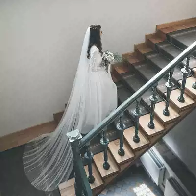 Star same style wedding veil wedding dress new Korean style with mopping veil ultra-long wedding 3 meters widened soft yarn