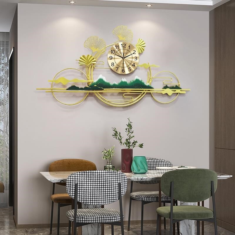 Fashion Light Extravagant Clock Hanging Clock Living Room Home Atmosphere New Chinese Style Decorative Arts Creative Personality Mute Watch