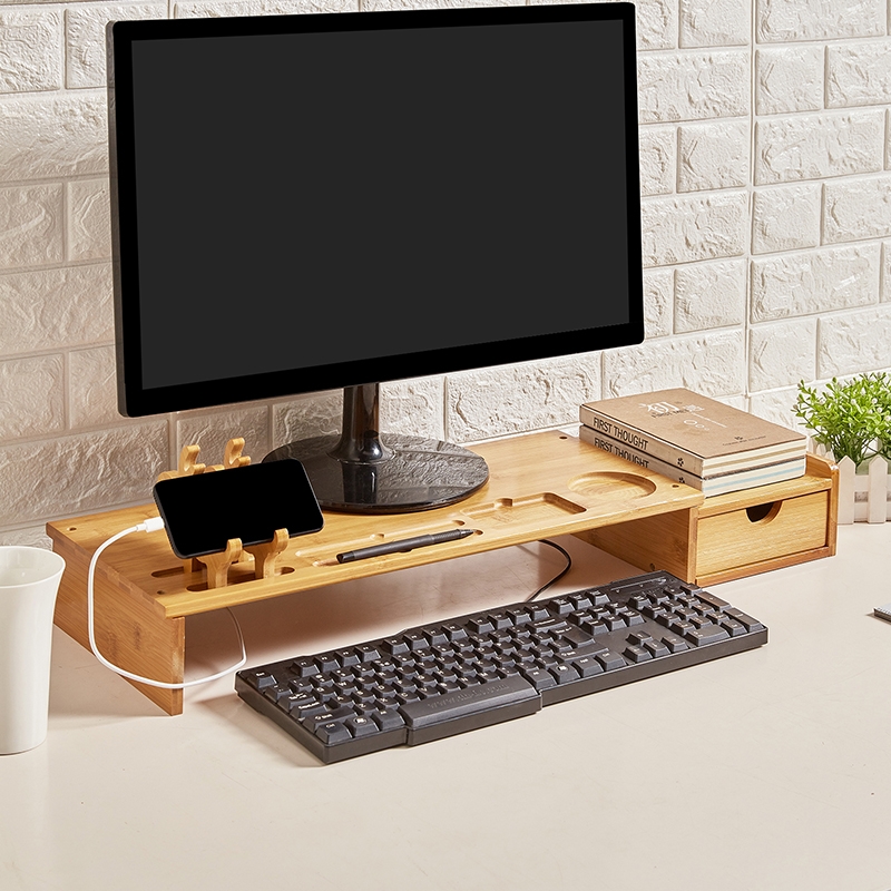 Increased neck LCD computer monitor screen desktop the rid_device_info_keyboard shelf base the receive a case r finishing solid wood