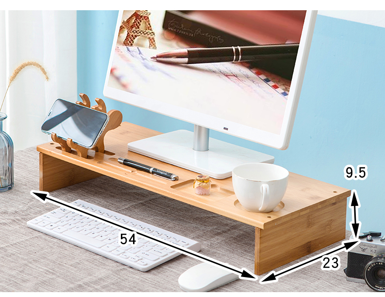 Increased neck LCD computer monitor screen desktop the rid_device_info_keyboard shelf base the receive a case r finishing solid wood