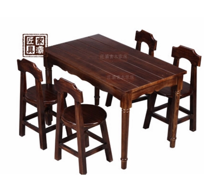 Садовая мебель Огня горящие деревянные столы и комплекты стулья Стоимы и стулья на открытые столы и стулья Карбонизированные столы и стулья