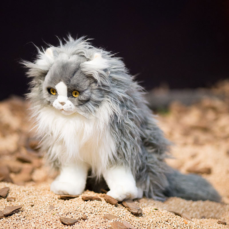 Hansa Realistic Cute Cat Plush Toy Doll Cat-Shaped Stuffed Animal Kitten Black Cat Orange Cat 5012 Tabby Cat