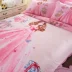 Công chúa Barbie Girl nhám một gia đình bốn giường bông trẻ em phim hoạt hình ba mảnh khăn trải giường chăn Mikasa - Bộ đồ giường bốn mảnh