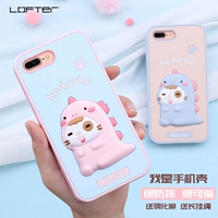 Apple, совместимый iPhone 8, чехол для телефона, динозавр, силиконовый защитный чехол, защитная сумка, ремешок, мультяшный милый iPhone 7, 8plus, iphone, 7plus, защита при падении