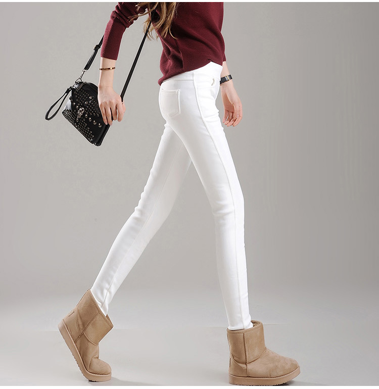 Mặc mùa thu đông cộng với quần legging nhung dày quần dài nữ ấm áp mỏng eo cao kéo dài chân bút chì quần baggy kaki nữ