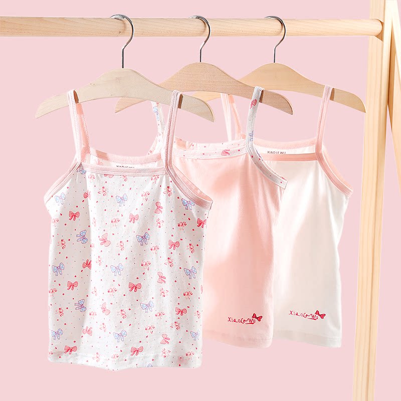 Girls camisole children's summer thin section outer wear middle and large children's little girl underwear inner wear pure cotton bottoming female baby