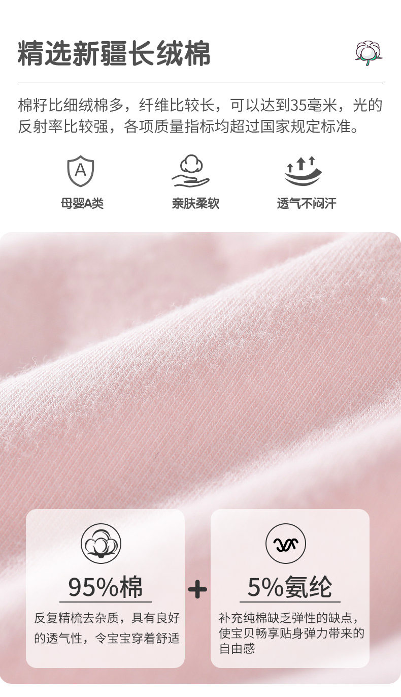 笑乐屋 男女童 A类品质 纯棉内裤 4条 新疆长绒棉面料 图2