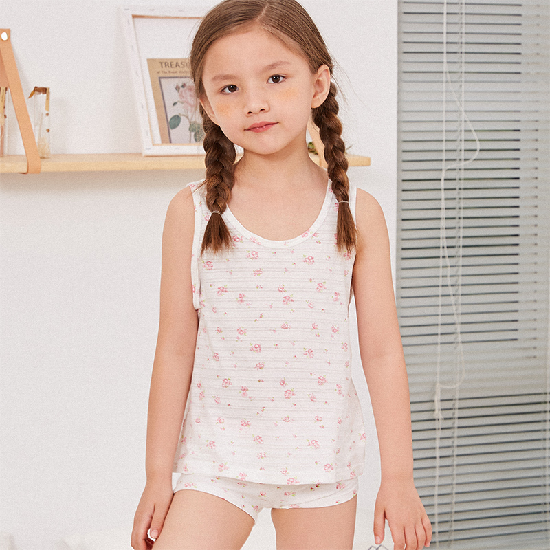 Girl Sling Vest Children S Summer Thin Model Outside Wearing Middle And Large Children S Little Girl Underwear Wearing Cotton Bottom Baby Girl