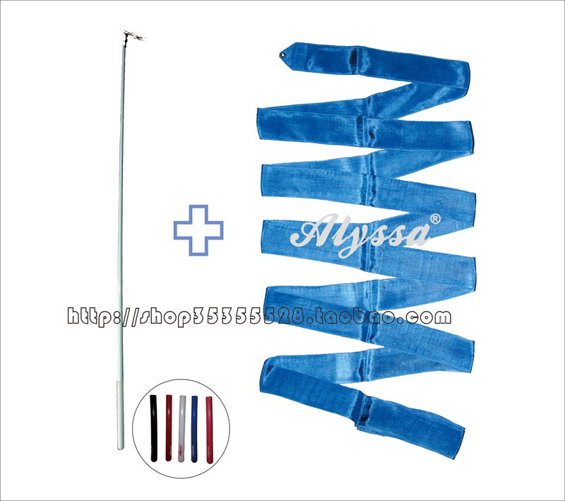 Alisa Alyssa Rhythmic Gymnastics Ribbon Set - Sky Blue Monochrome