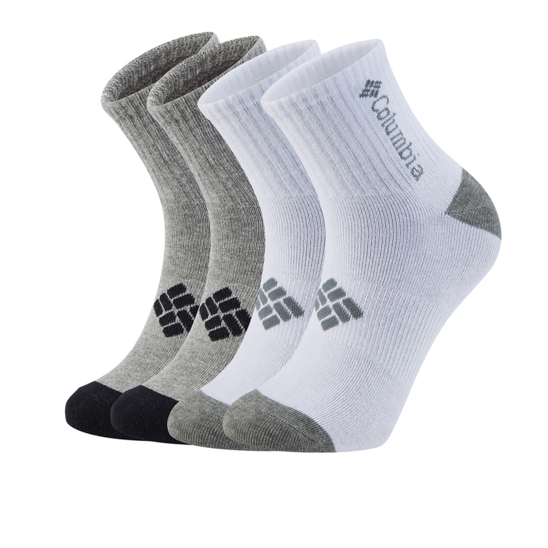 Columbia Socks for Men and Women, 26 Spring and Summer Outdoor Cotton Breathable 4-Pair Pack Mid Socks Rcs632