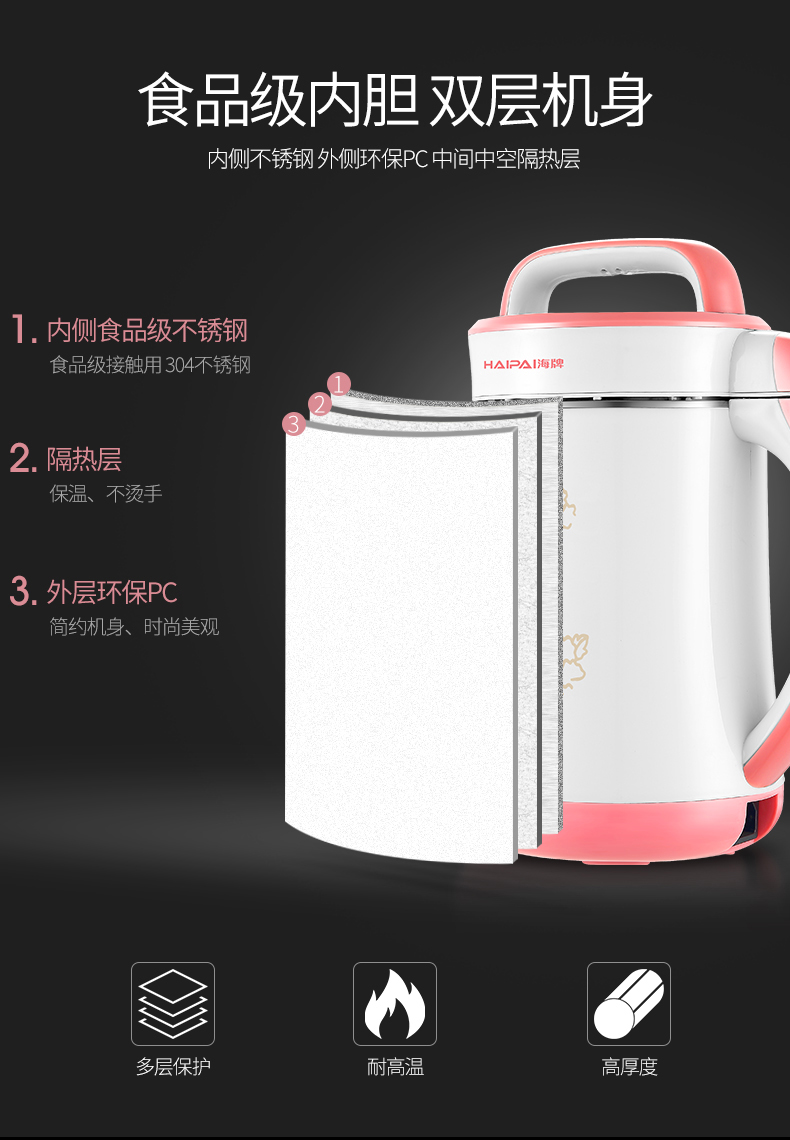 Thương hiệu máy sưởi sữa đậu nành của Đức hoàn toàn tự động nấu cơm đa dụng hạt gạo lọc miễn phí nhỏ máy nấu sữa hạt