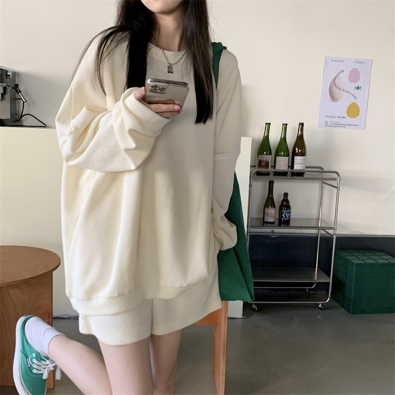 SLY Thom, Japan's loose lazy sleeve heads round - collar long - sleeve shorts and casual suit female summer
