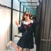 Japan SLY 21 Spring new student school uniforms for young girls Two sets of plexus skirts 100 hitch long sleeve short dress