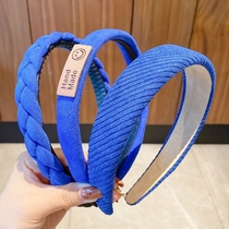 Klein blue hair hoop female autumn and winter wild go out blue high-grade sponge head hoop high skull pressure hairpin hair bundle
