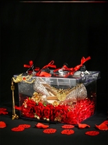 Wedding shoes box with lock Bride wedding ceremony transparent receiving game blocking door diy material package tricky props ring four