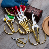 Paper-cut window grilles stainless steel dragon and phoenix scissors handmade tailor home scissors opening ribbon-cutting wedding retro gold scissors
