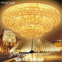 Package installation led gold crystal lamp round living room hotel engineering ceiling lighting 1 2 1 5 1 8 2 meters