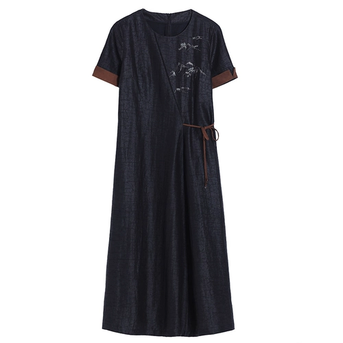 Элитное летнее черное платье, шелковая юбка для матери, с вышивкой, из фатина