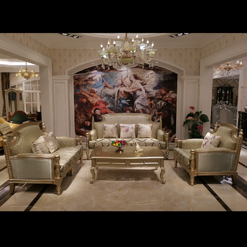 Ткань, классический роскошный диван для гостиной, в американском стиле