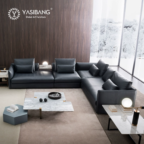 Современный кожаный минималистичный диван, воловья кожа