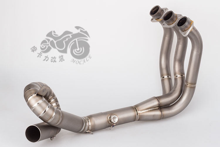 Motorcycle modified exhaust pipe muffler MT09 titanium alloy roundabout front section FZ09 front section MT09 exhaust front section