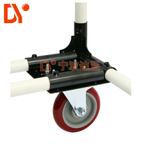 Lean Pipe Swivel Heavy Plate Casters Mount Base Black Integrated Sheet Metal Welded Pedestal Accessories