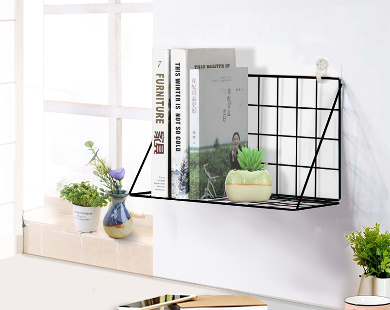 Phòng tắm phòng tắm ký túc xá nhà bếp kệ sắt rèn phòng tắm bàn tường miễn phí đột tường treo kệ lưu trữ - Kệ giá để giầy dép