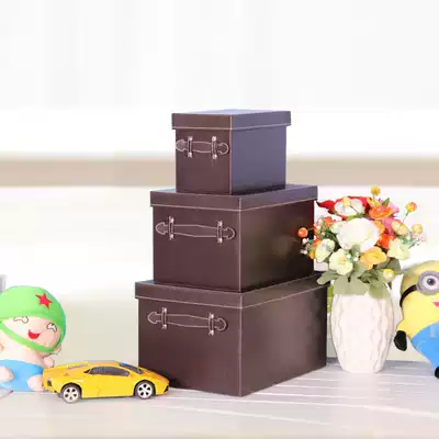 Fiska family organization underwear storage high-end gift box toy jewelry storage leather large and medium
