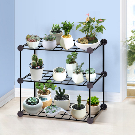 Fiska Iron Art Small Flower Shelf Balcony Floor Flower Shelf Creative Iron Mesh Multifunctional Combined Containing Shelf-Taobao
