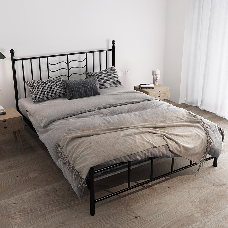 1869 Iron Art Bed American Countryside Princess Metal Bed 1 5 Iron Bed Frame Double Bed 1 8 eco-friendly furniture W005